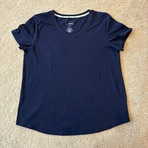 Sonoma V-Neck Short-Sleeve Navy Blue Top T-Shirt